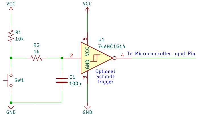 RC switch debounce circuit